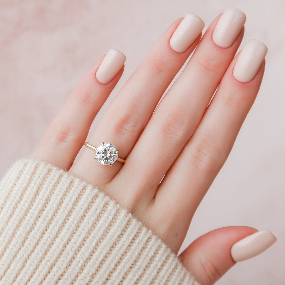 The Natalie Set With A 2 Carat Round Lab Diamond