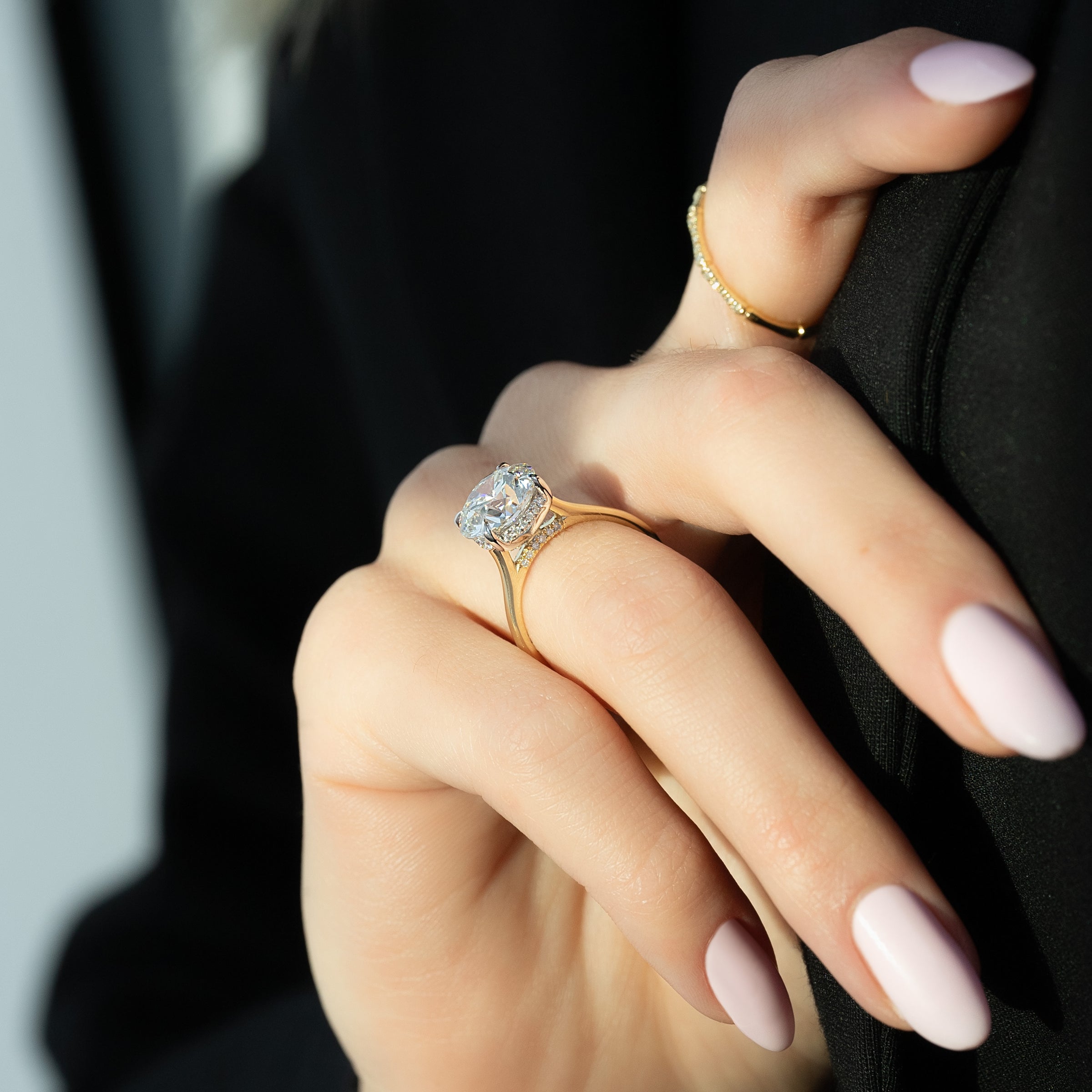 The Natalie Set With A 2 Carat Round Lab Diamond