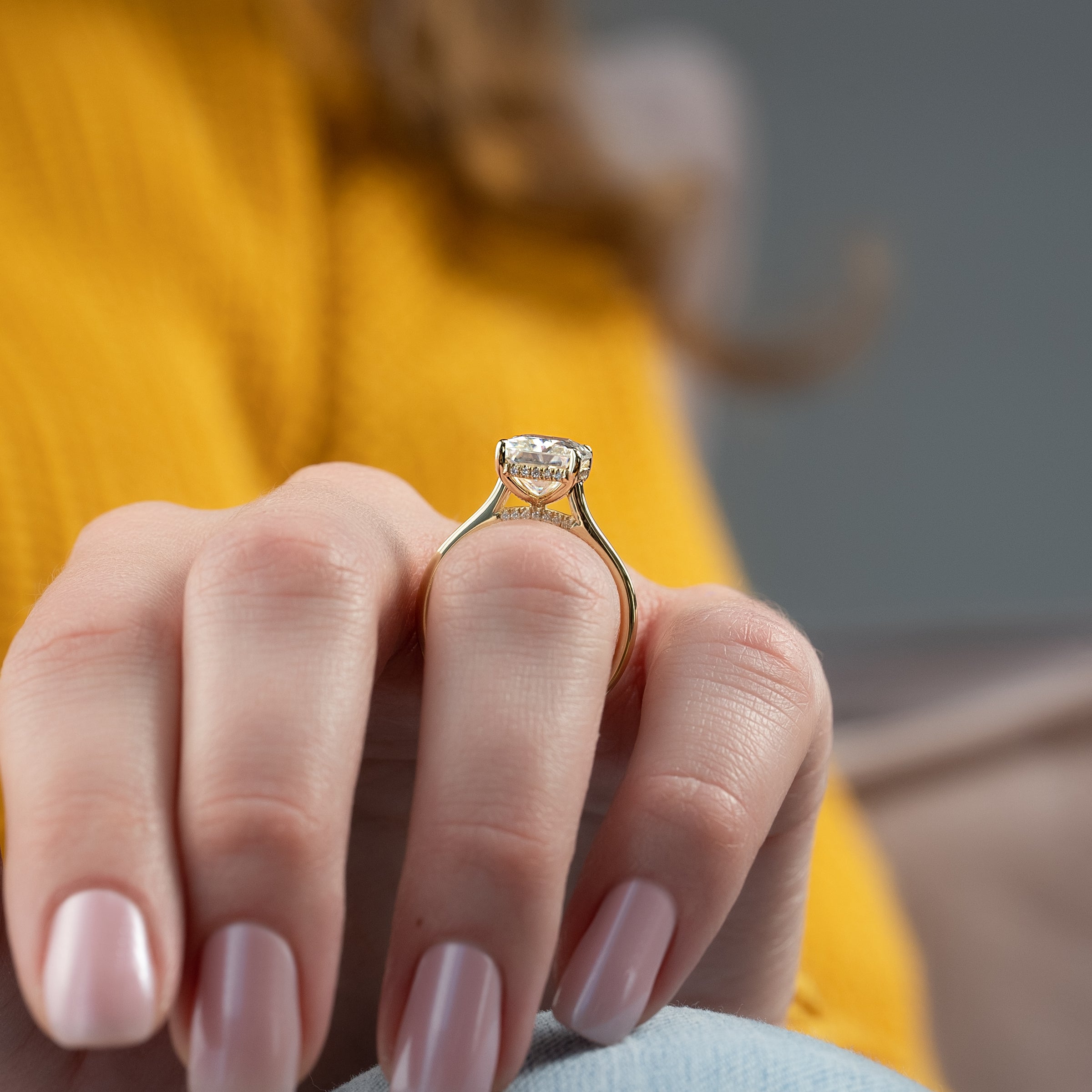 The Natalie Set With A 2 Carat Radiant Lab Diamond