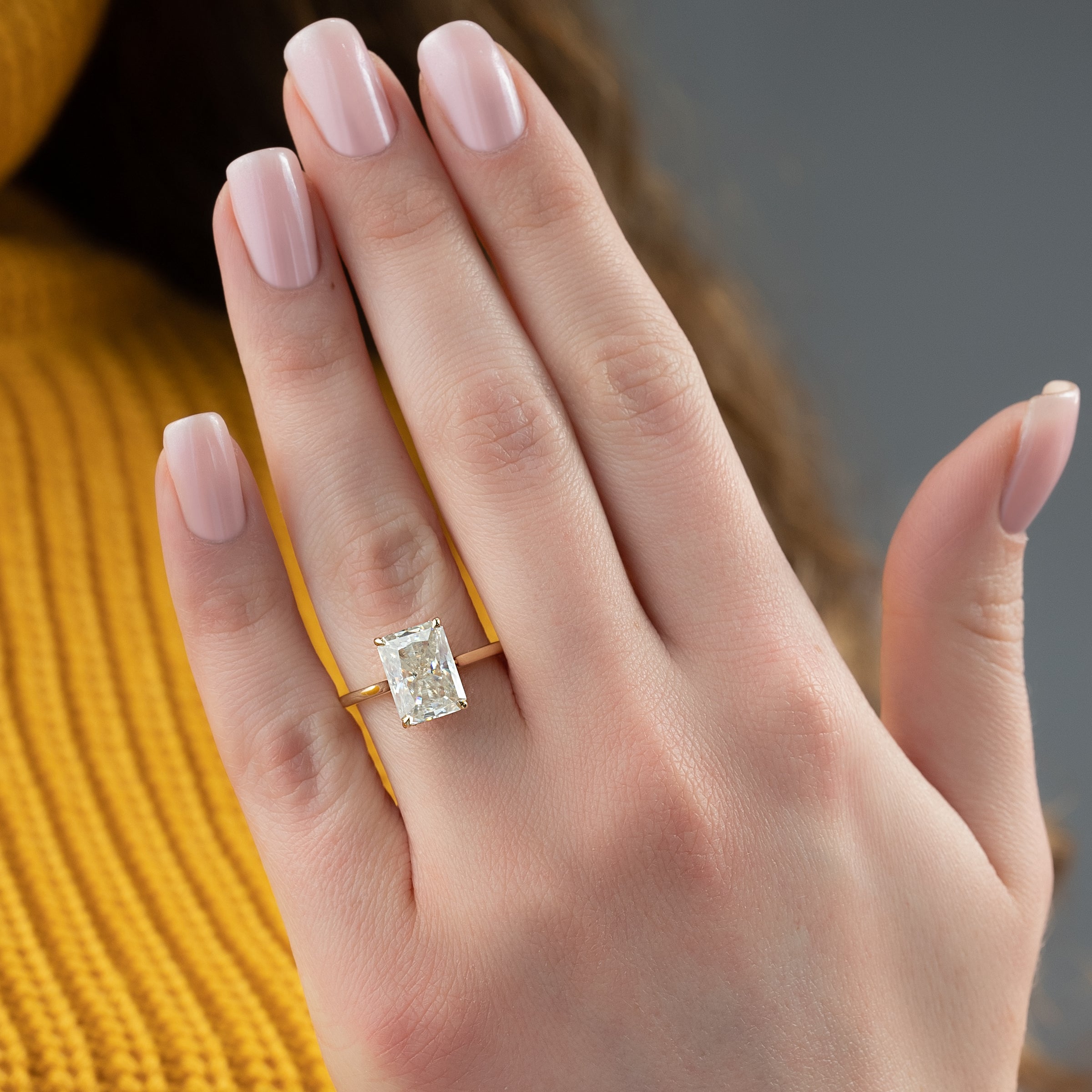 The Natalie Set With A 2 Carat Radiant Lab Diamond