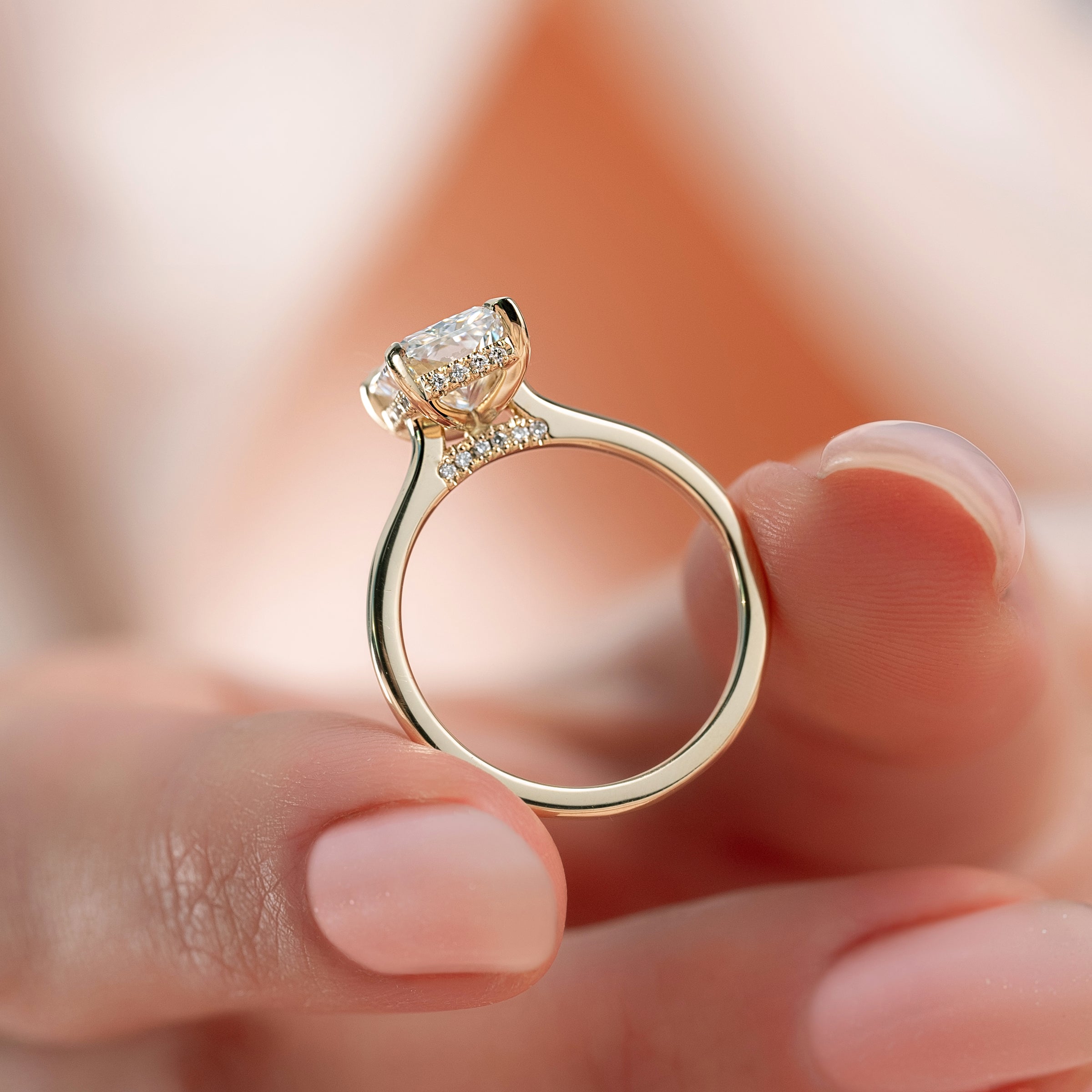 The Natalie Set With A 2 Carat Radiant Lab Diamond