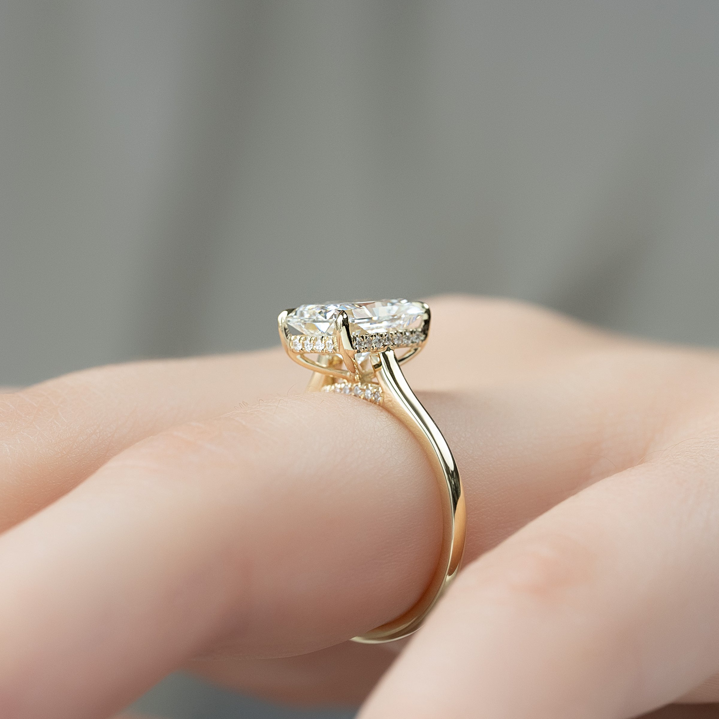 The Natalie Set With A 2 Carat Radiant Lab Diamond