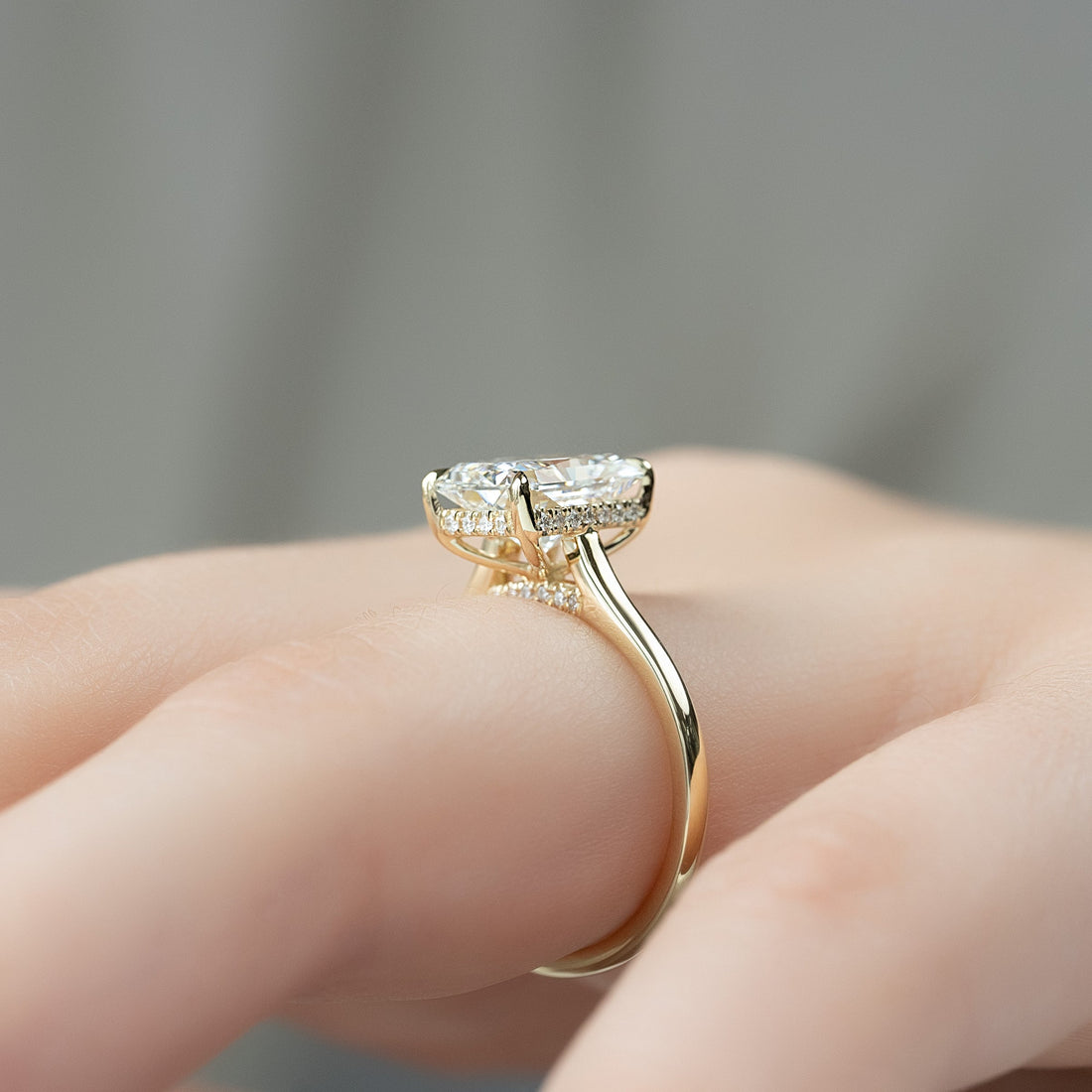 The Natalie Set With A 2 Carat Radiant Lab Diamond