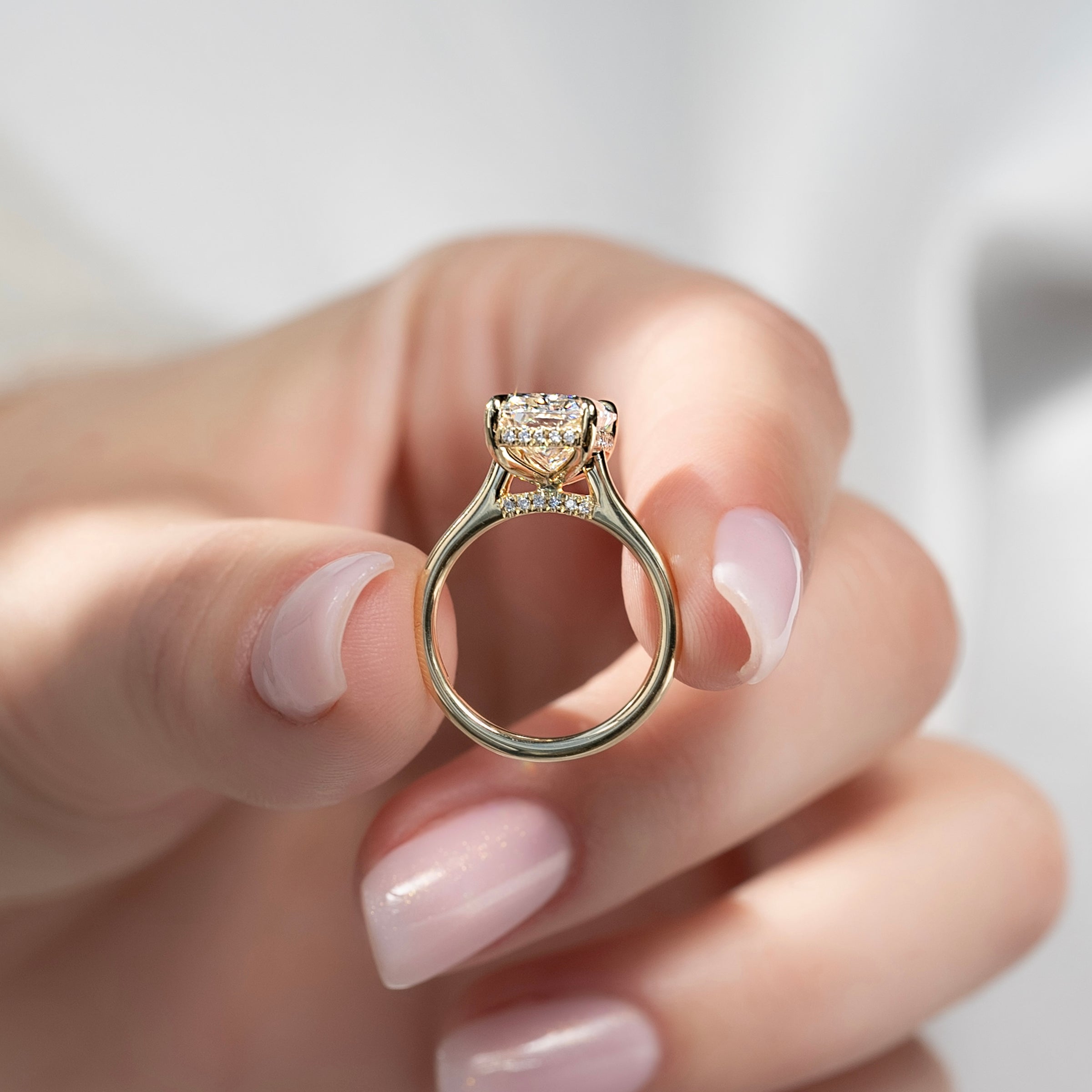The Natalie Set With A 2 Carat Radiant Lab Diamond
