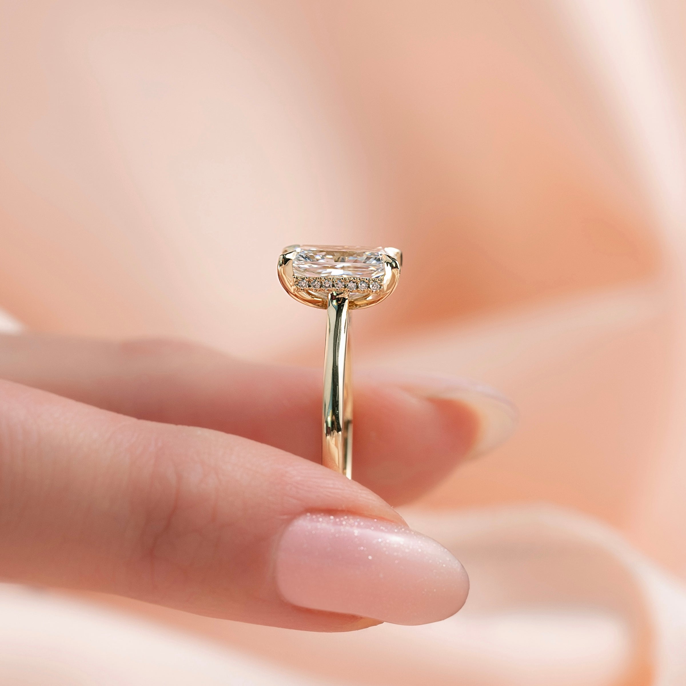 The Natalie Set With A 2 Carat Radiant Lab Diamond