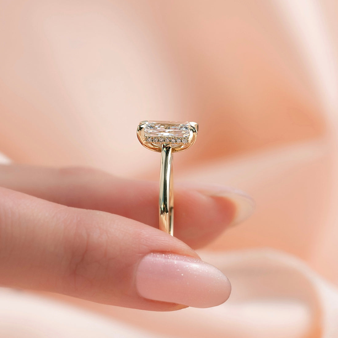 The Natalie Set With A 2 Carat Radiant Lab Diamond