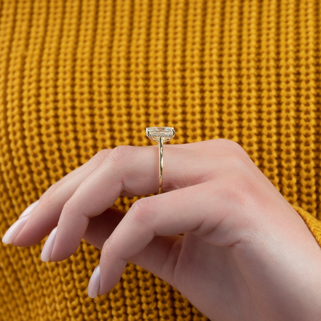The Natalie Set With A 2 Carat Radiant Lab Diamond
