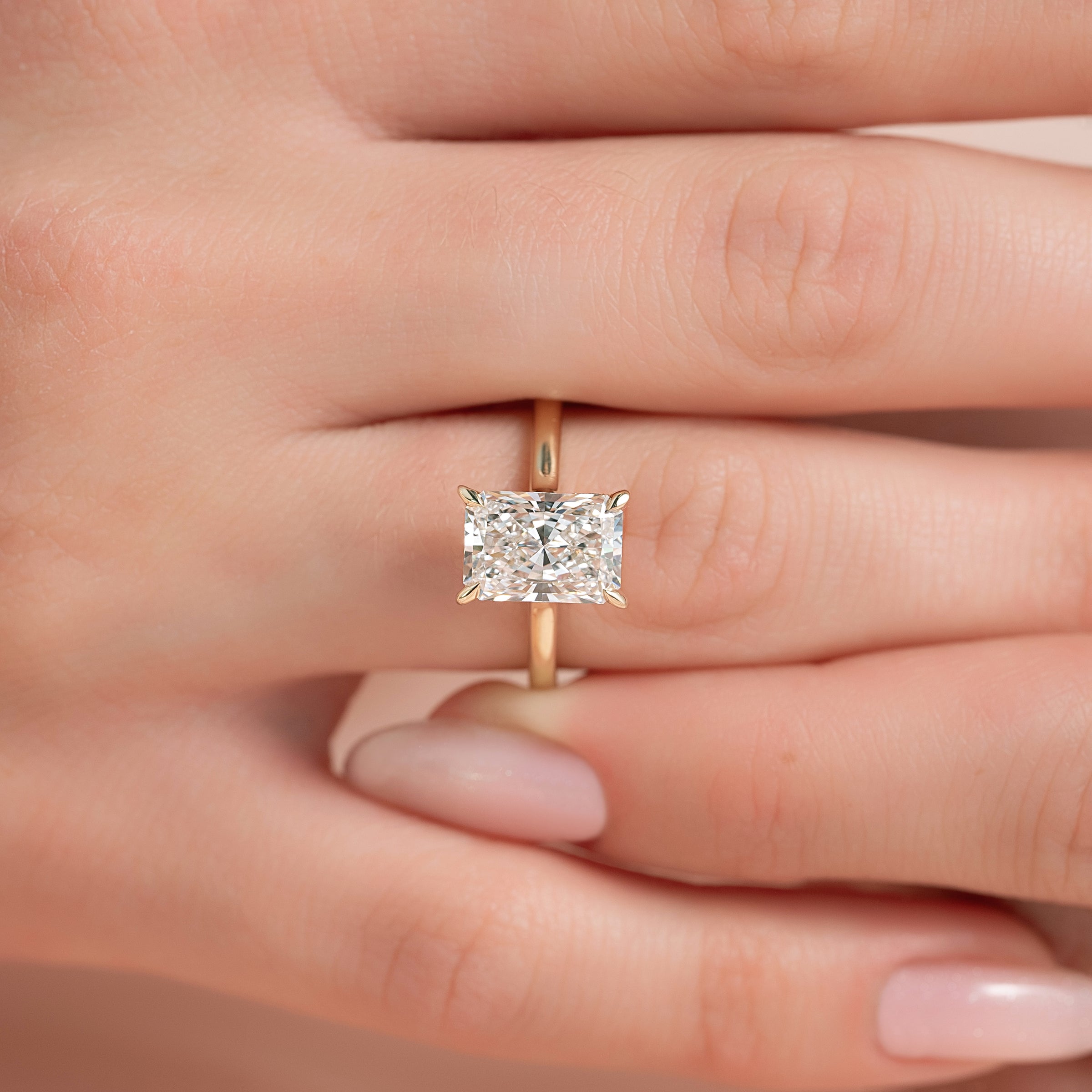 The Natalie Set With A 2 Carat Radiant Lab Diamond