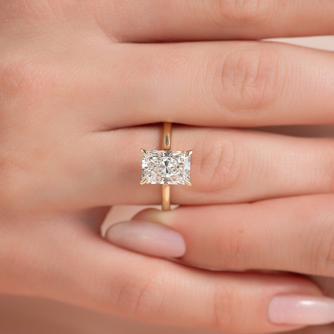 The Natalie Set With A 2 Carat Radiant Lab Diamond