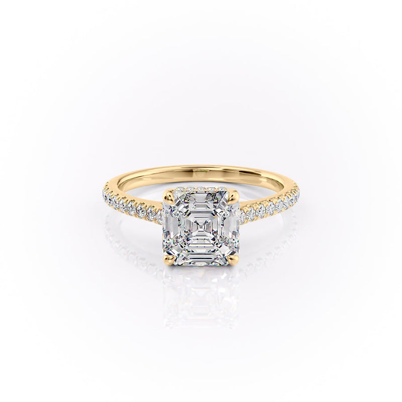 The Pave Natalie Set With A 2 Carat Asscher Lab Diamond