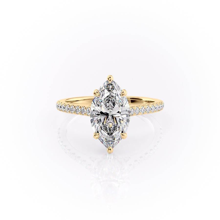 The Pave Natalie Set With A 2 Carat Marquise Lab Diamond