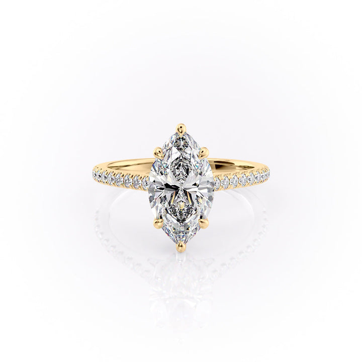 The Pave Natalie Set With A 2 Carat Marquise Lab Diamond