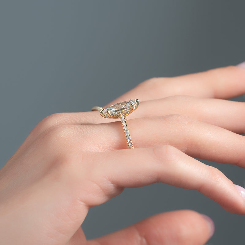 The Pave Kamellie Set With A 2 Carat Marquise Lab Diamond