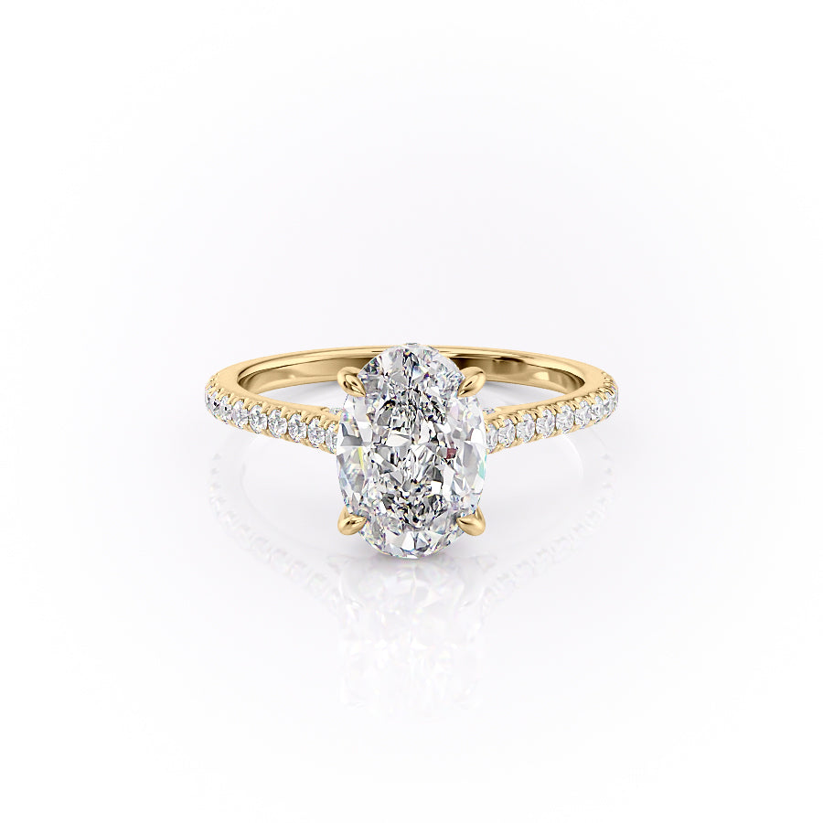 The Pave Natalie Set With A 2 Carat Oval Lab Diamond