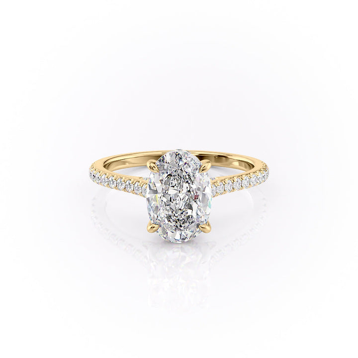 The Pave Natalie Set With A 2 Carat Oval Lab Diamond
