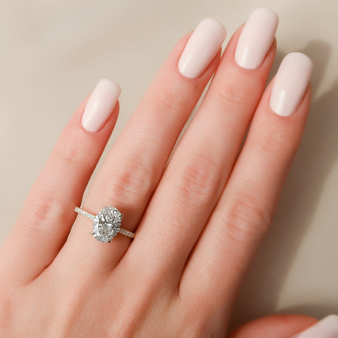 The Pave Natalie Set With A 2 Carat Oval Lab Diamond