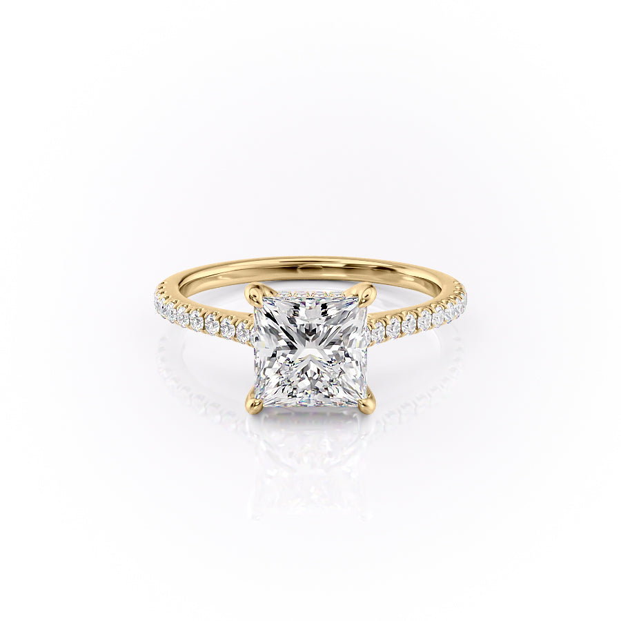 The Pave Natalie Set With A 2 Carat Princess Lab Diamond
