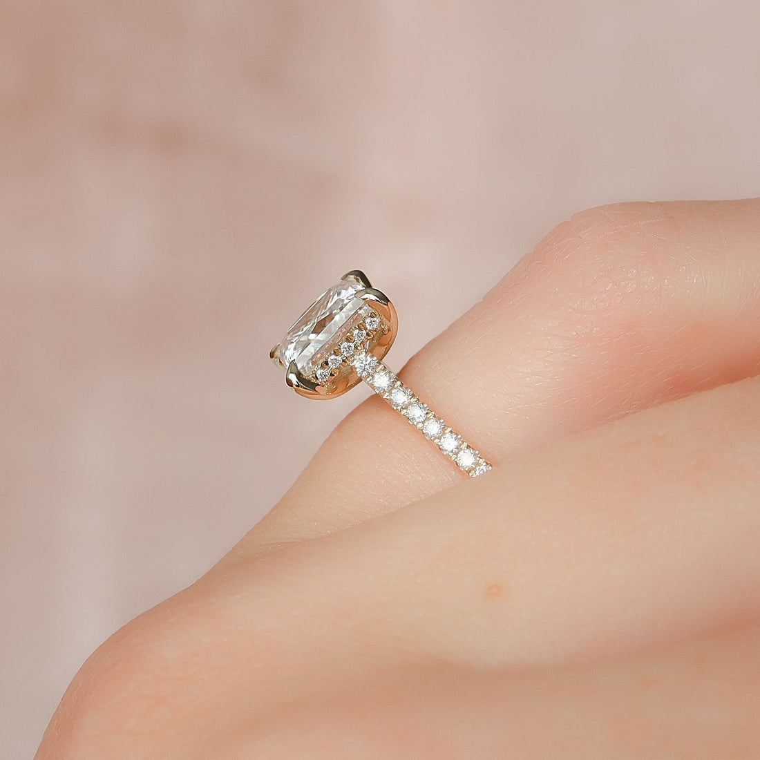 The Pave Natalie Set With A 2 Carat Princess Lab Diamond
