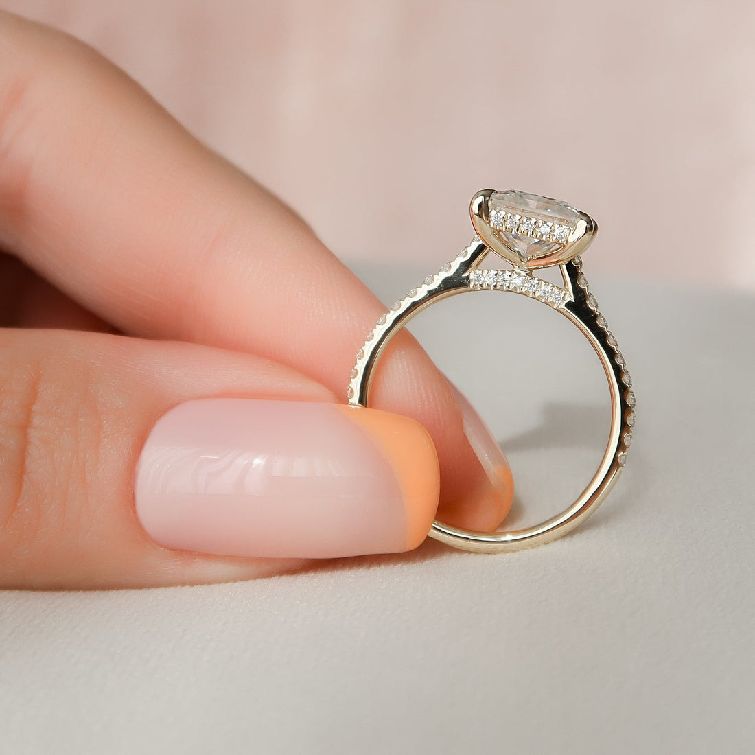 The Pave Natalie Set With A 2 Carat Princess Lab Diamond