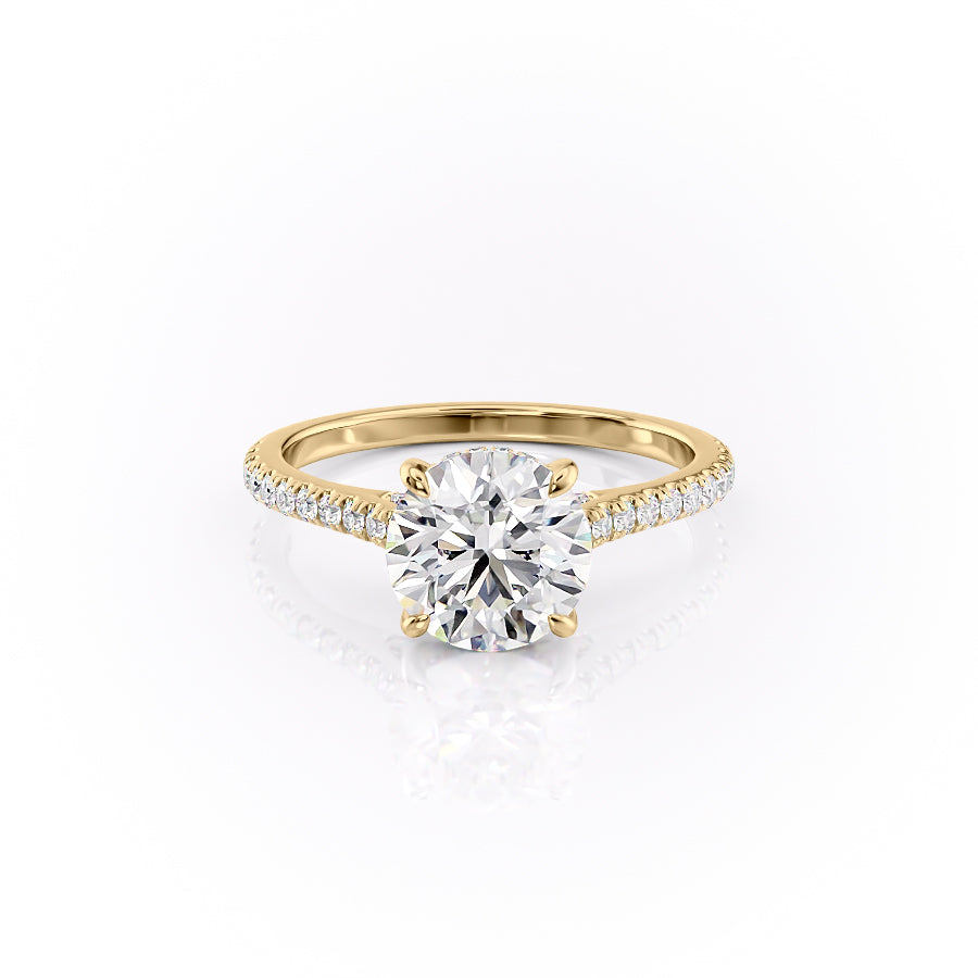 The Pave Natalie Set With A 2 Carat Round Lab Diamond