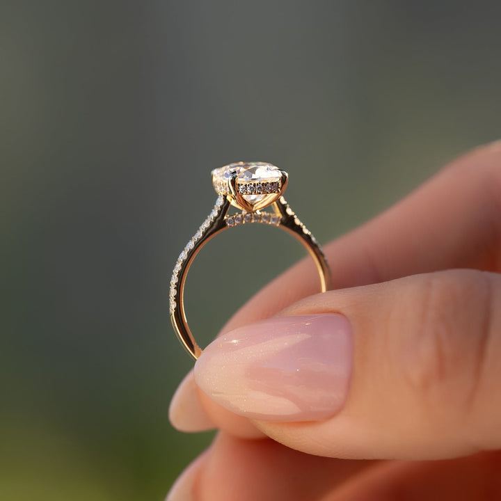 The Pave Natalie Set With A 2 Carat Round Lab Diamond