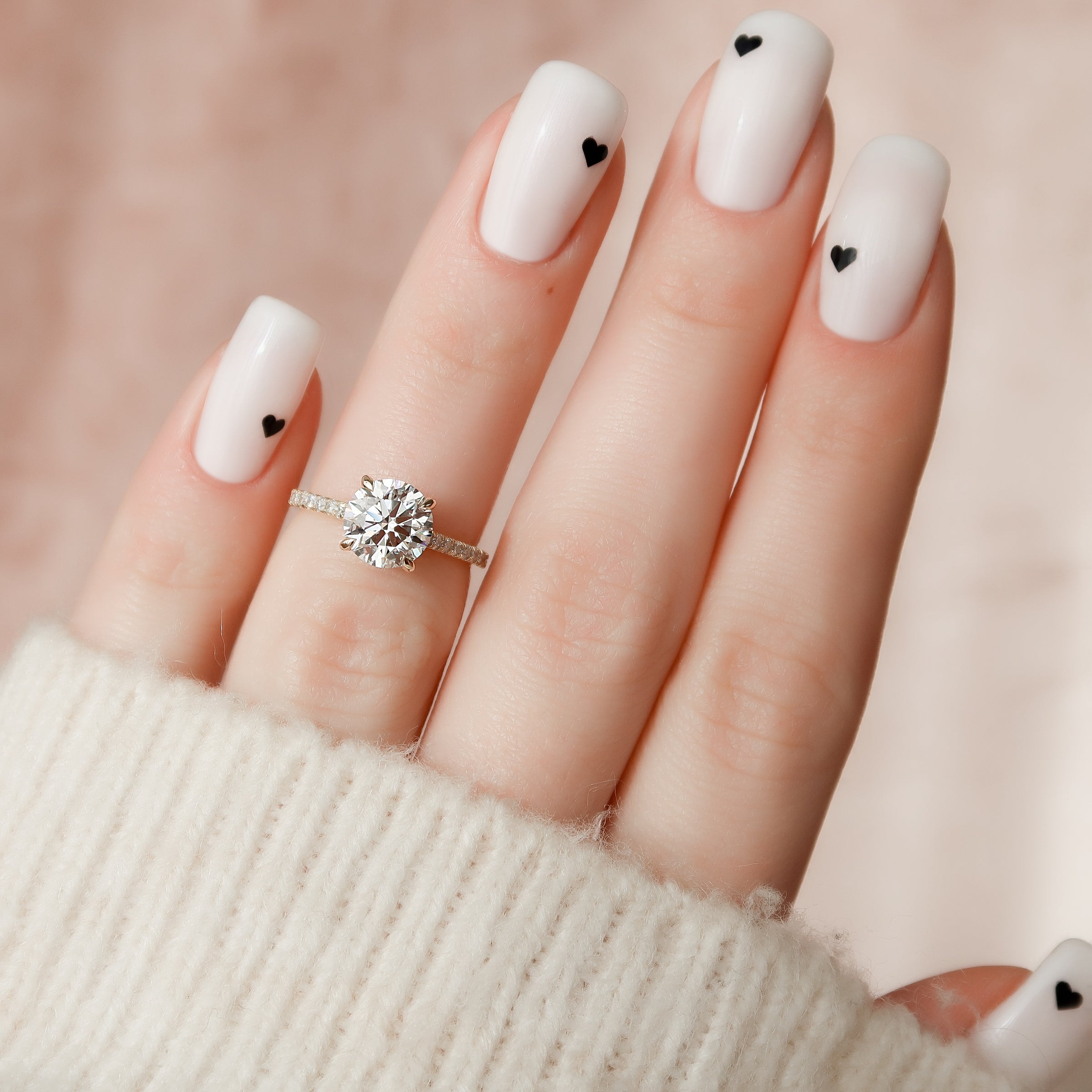 The Pave Natalie Set With A 2 Carat Round Lab Diamond