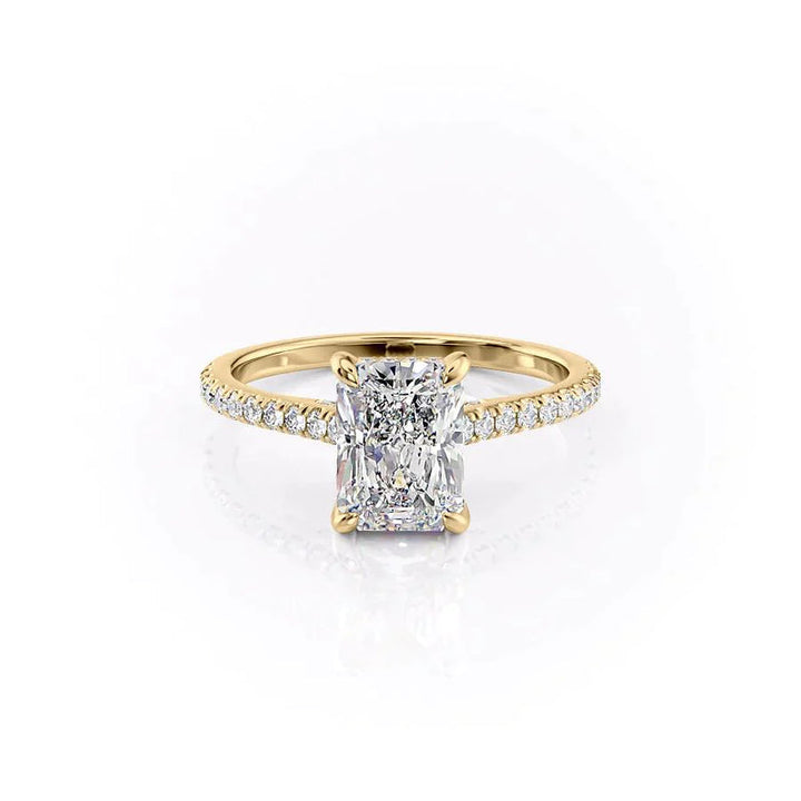 The Pave Natalie Set With A 2 Carat Radiant Lab Diamond