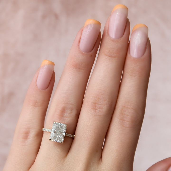 The Pave Natalie Set With A 2 Carat Radiant Lab Diamond