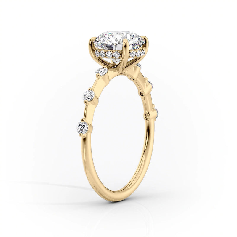 The Hidden Halo Penelope Set With A 2 Carat Round Lab Diamond