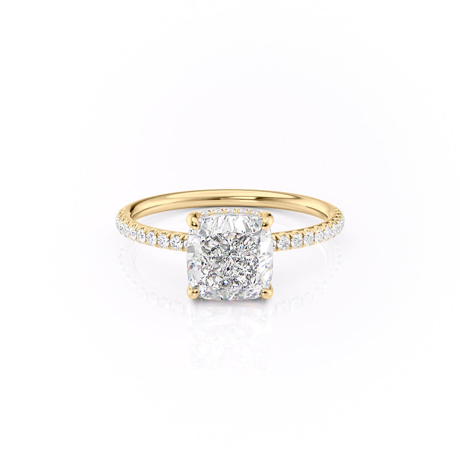 The Low Profile Kamellie Set With A 2 Carat Cushion Lab Diamond
