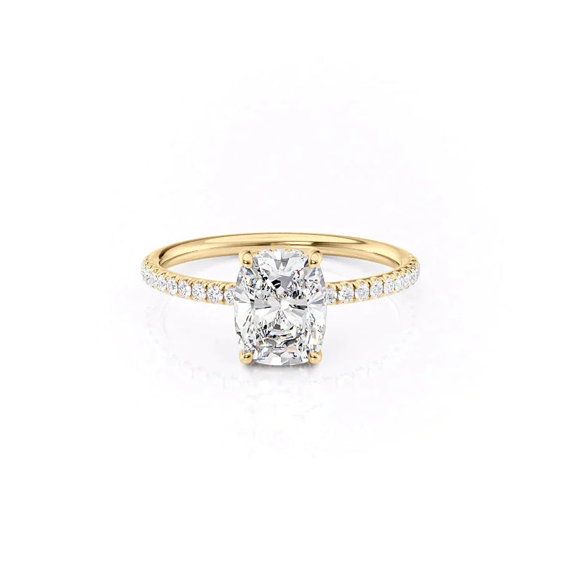 The Low Profile Kamellie Set With A 2 Carat Elongated Cushion Lab Diamond