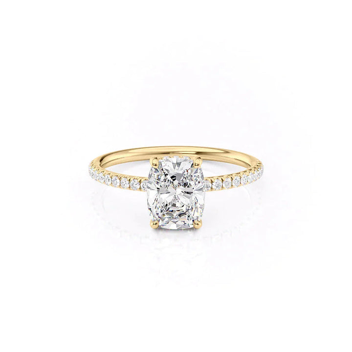 The Low Profile Kamellie Set With A 2 Carat Elongated Cushion Lab Diamond