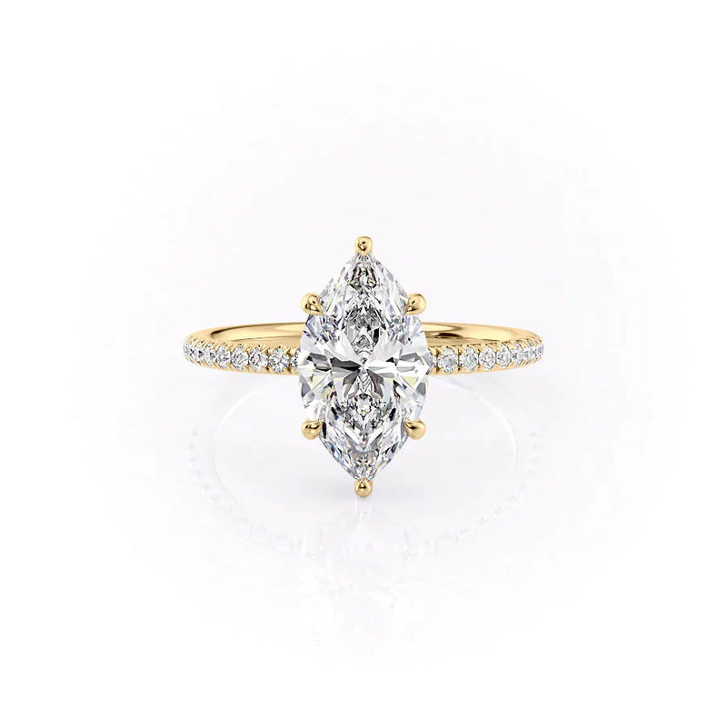 The Low Profile Kamellie Set With A 2 Carat Marquise Lab Diamond