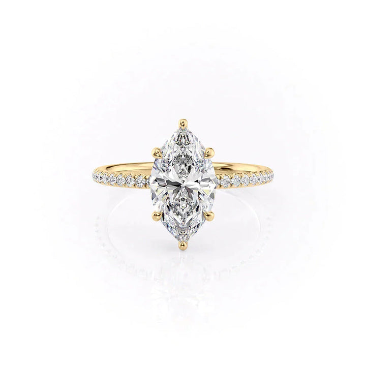 The Low Profile Kamellie Set With A 2 Carat Marquise Lab Diamond