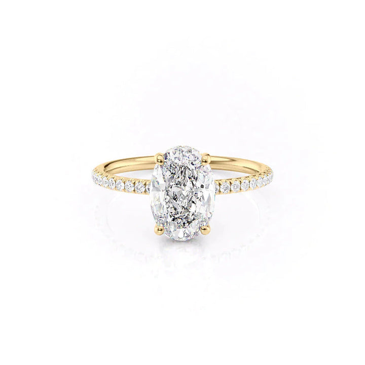 The Low Profile Kamellie Set With A 2 Carat Oval Lab Diamond