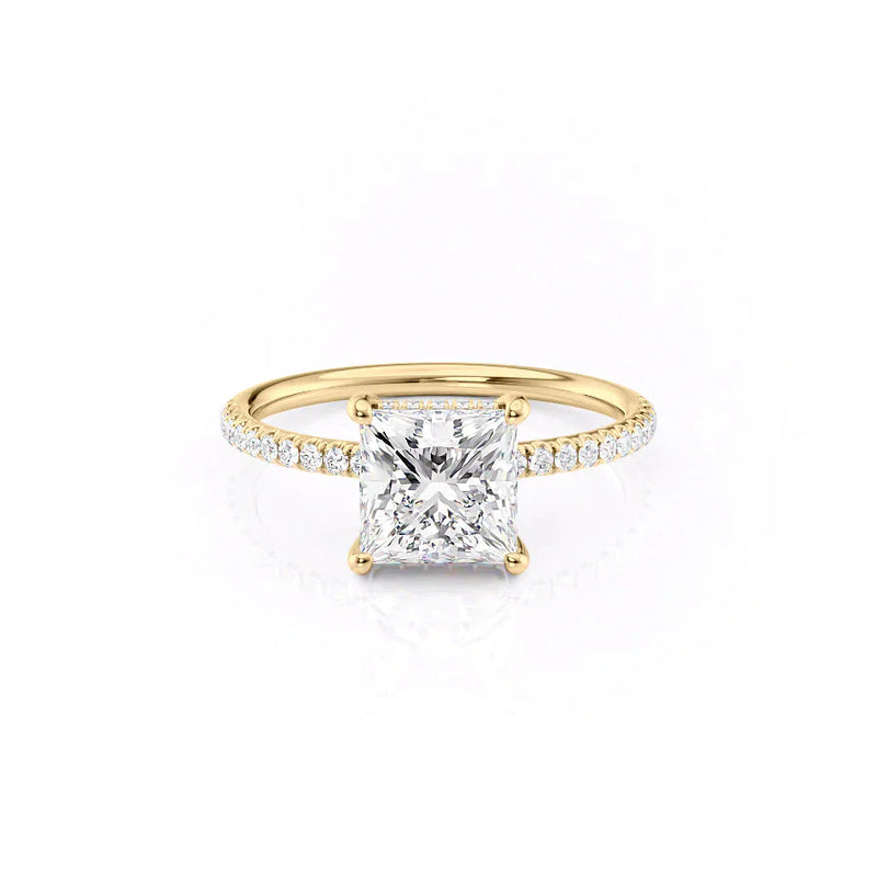 The Low Profile Kamellie Set With A 2 Carat Princess Lab Diamond