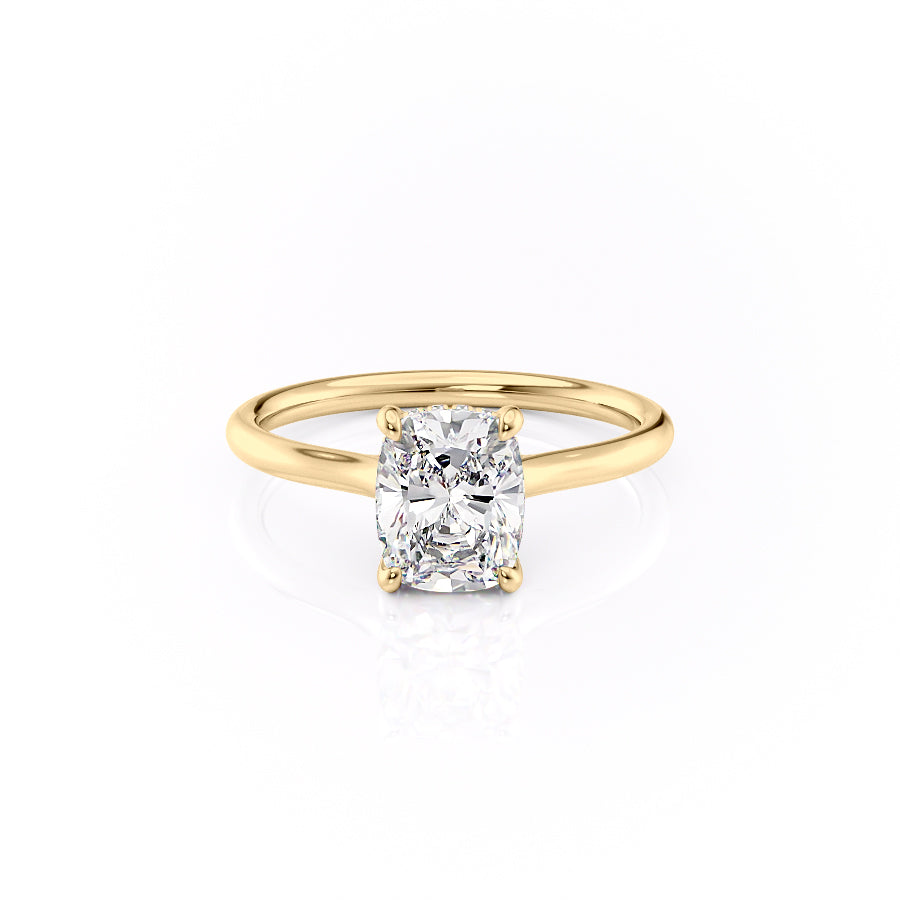 The Ellie Set With A 2 Carat Elongated Cushion Lab Diamond