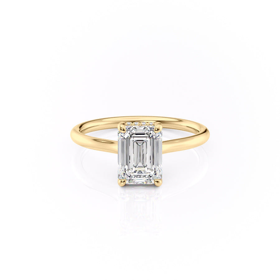 The Ellie Set With A 2 Carat Emerald Lab Diamond