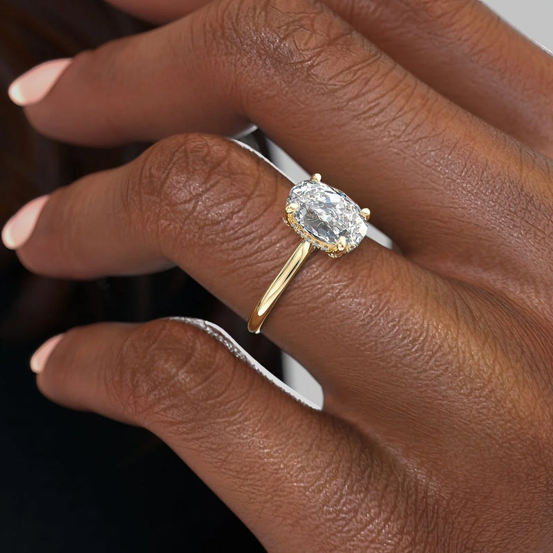 The Ellie Set With A 2 Carat Oval Lab Diamond