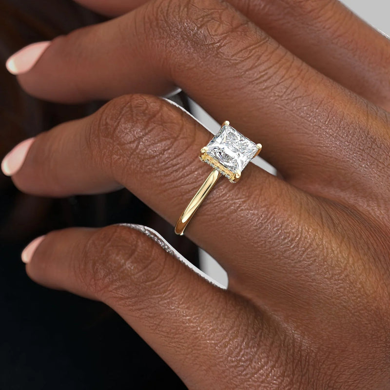 The Ellie Set With A 2 Carat Princess Lab Diamond