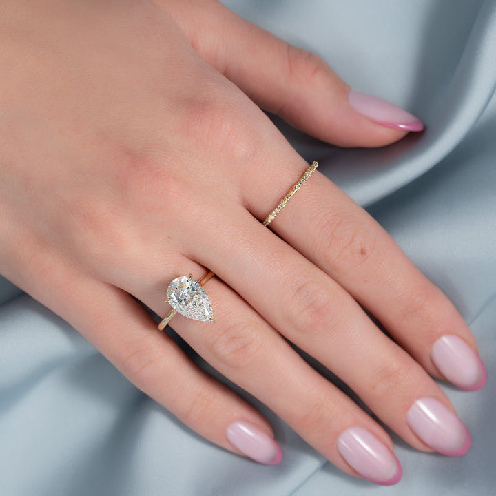 The Ellie Set With A 2 Carat Pear Lab Diamond