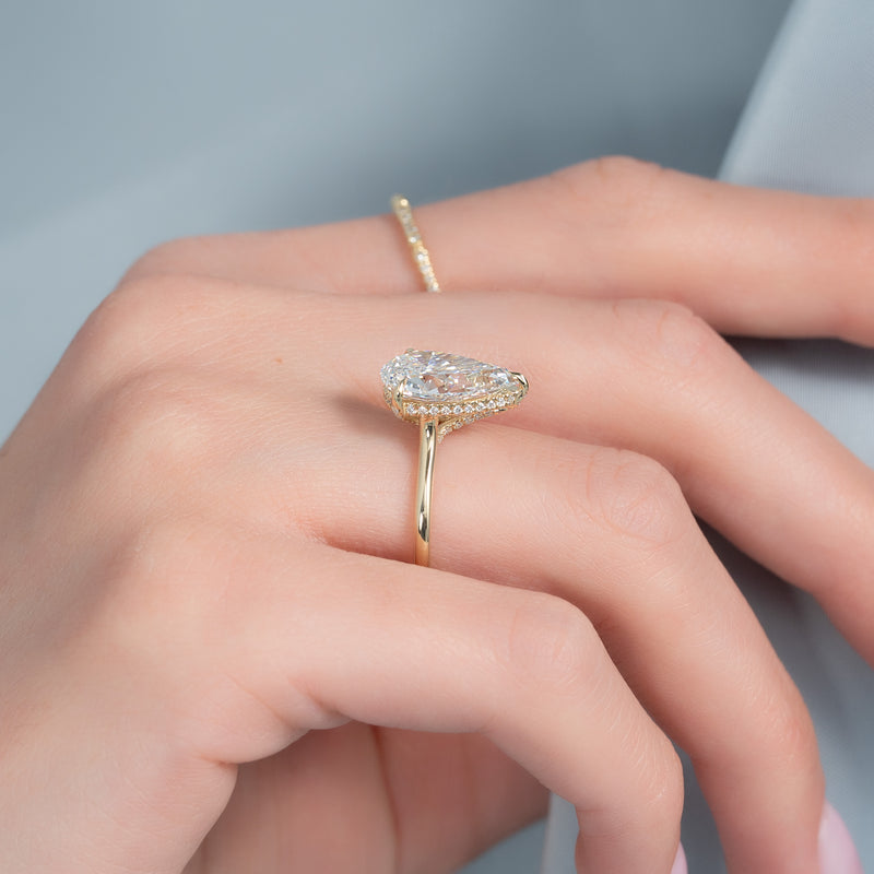 The Ellie Set With A 2 Carat Pear Lab Diamond