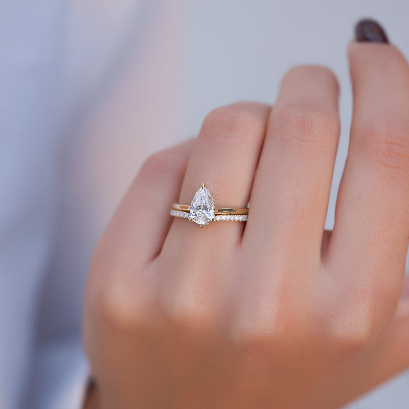 The Ellie Set With A 2 Carat Pear Lab Diamond