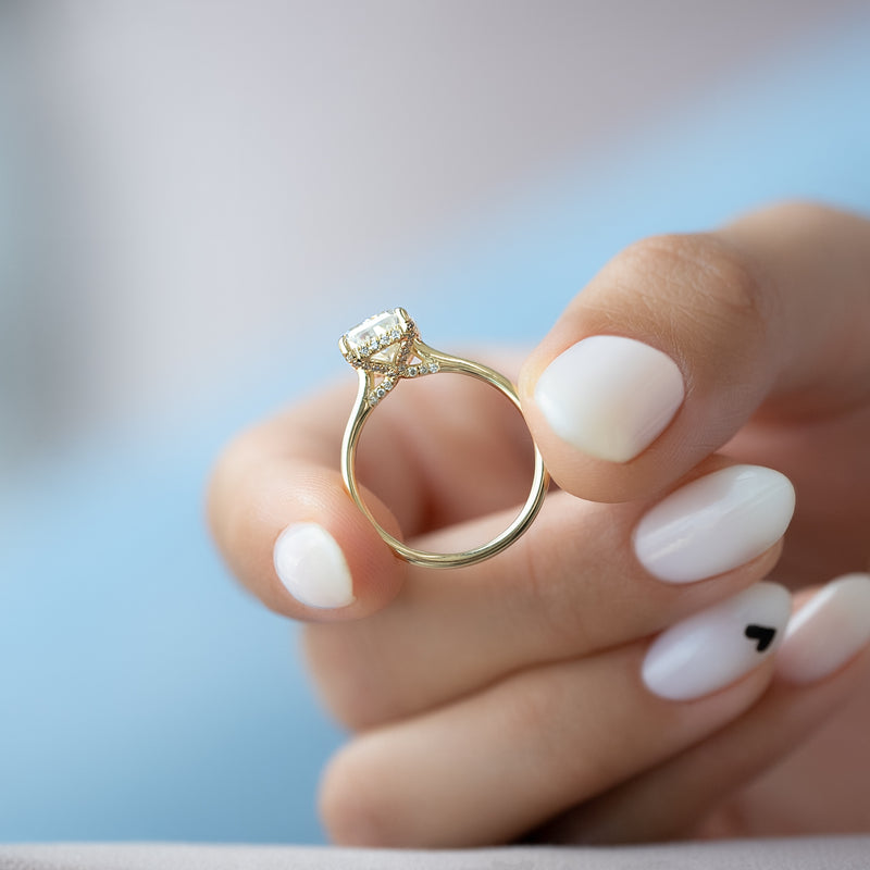 The Ellie Set With A 2 Carat Radiant Lab Diamond