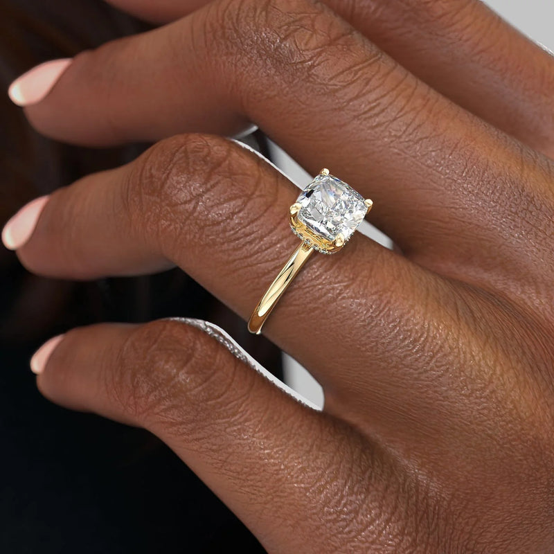 The Alex Set With A 2 Carat Cushion Lab Diamond