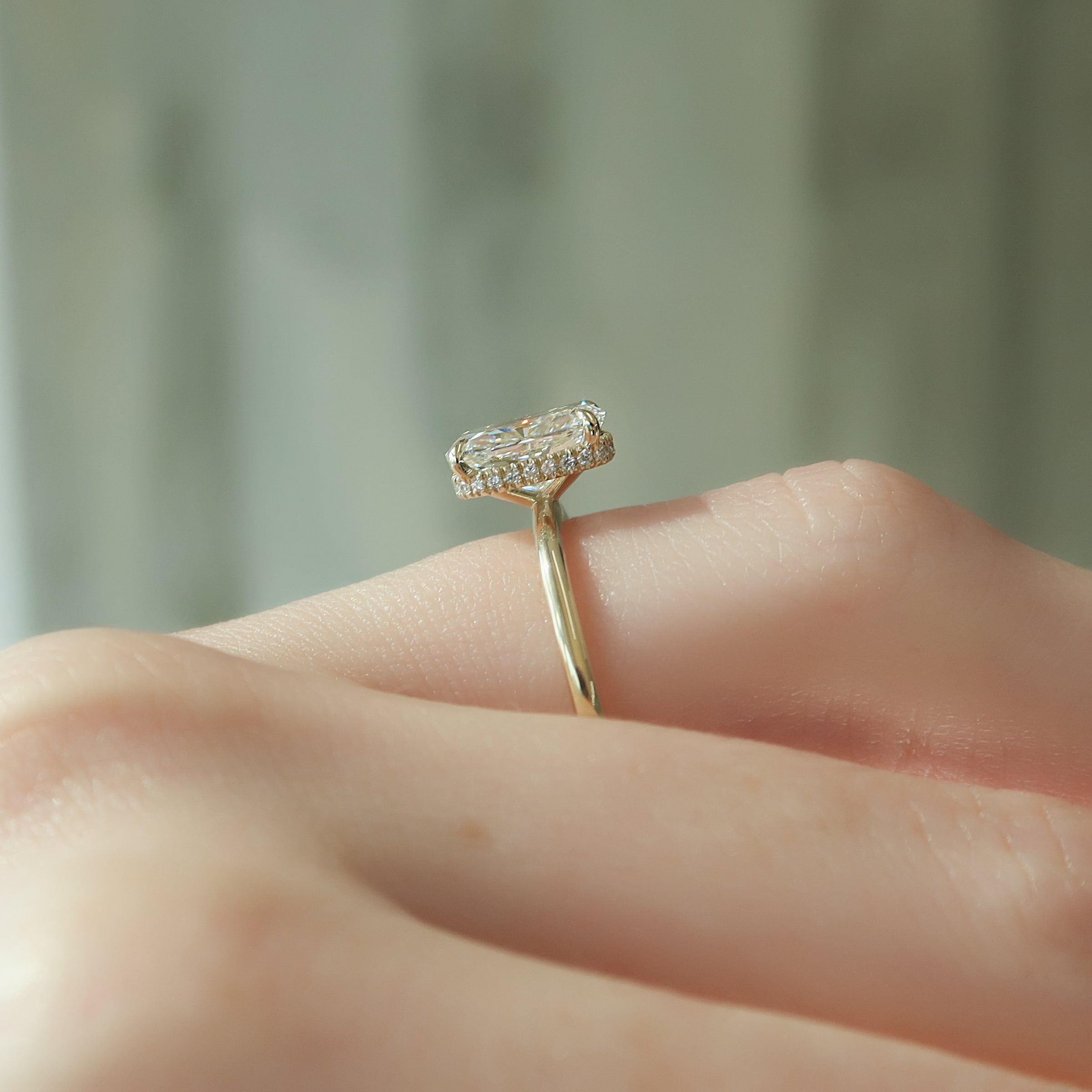 The Alex Set With A 2 Carat Elongated Cushion Lab Diamond