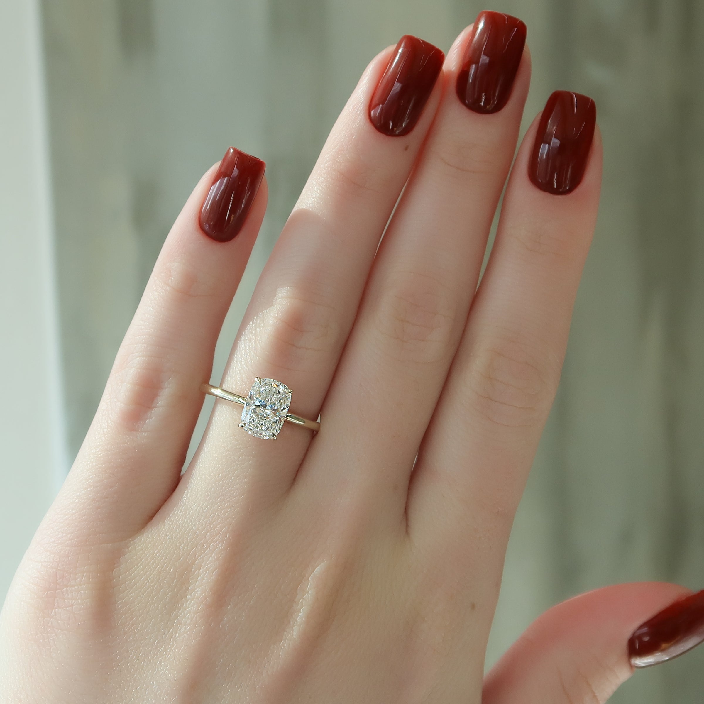 The Alex Set With A 2 Carat Elongated Cushion Lab Diamond
