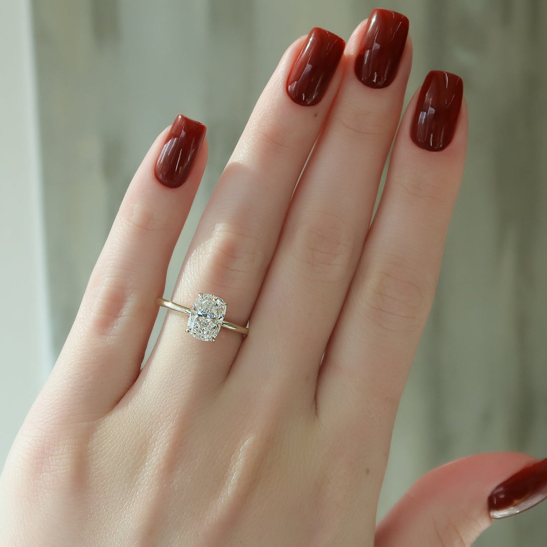 The Alex Set With A 2 Carat Elongated Cushion Lab Diamond