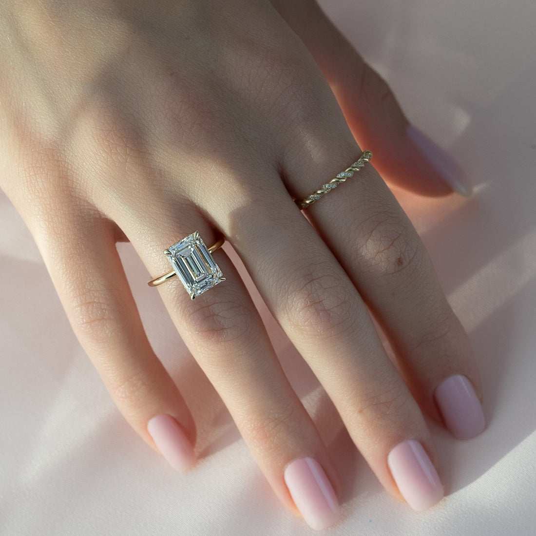 The Alex Set With A 2 Carat Emerald Lab Diamond
