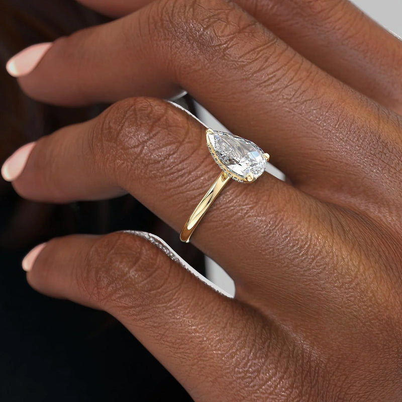 The Alex Set With A 2 Carat Pear Lab Diamond